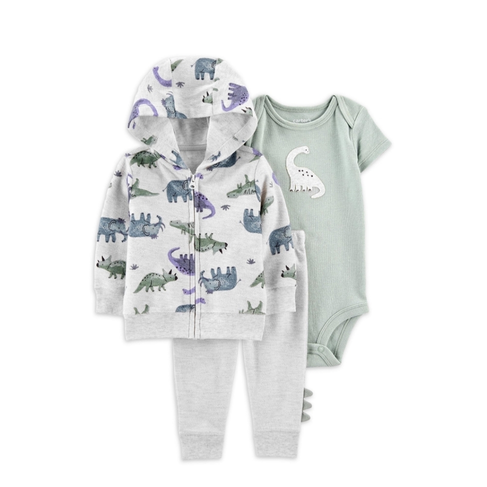 Carter's Child of Mine Baby Boy Cardigan Outfit Set, 3-Piece Dinosaurs NWT